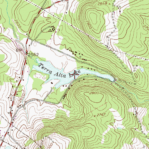 Topographic Map of Terra Alta Lake, WV