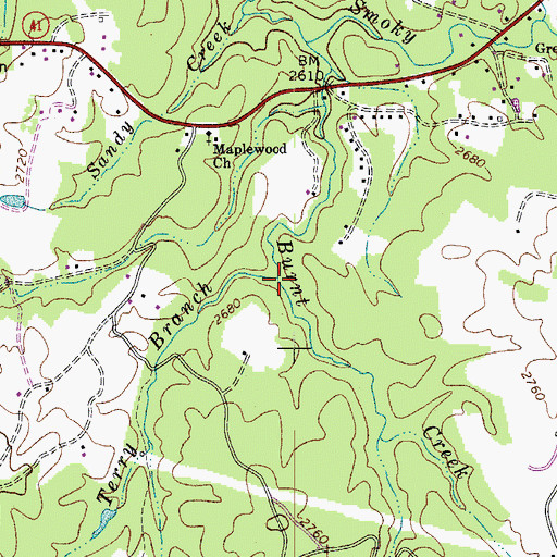 Topographic Map of Terry Branch, WV