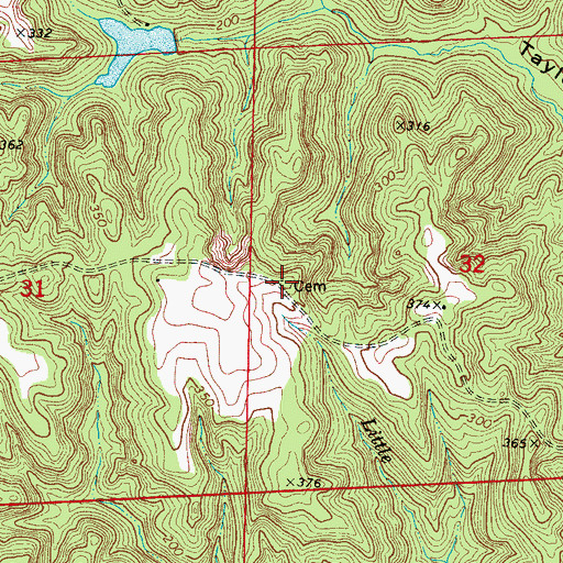 Topographic Map of Winn Cemetery, AL