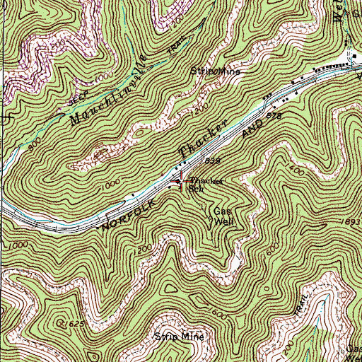 Topographic Map of Thacker School (historical), WV