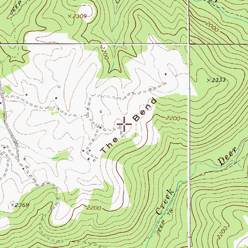 Topographic Map of The Bend, WV