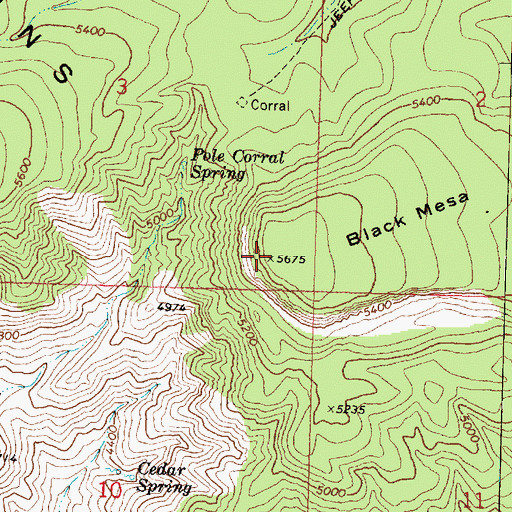 Topographic Map of Black Mesa, AZ