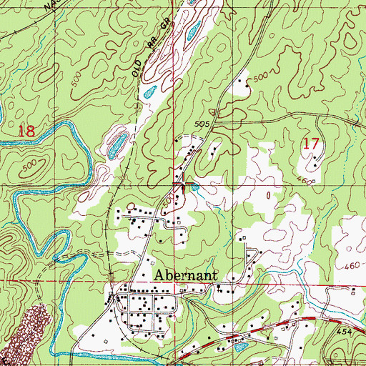 Topographic Map of Abernant Church, AL