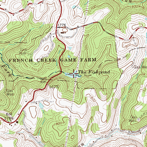 Topographic Map of The Fishpond, WV