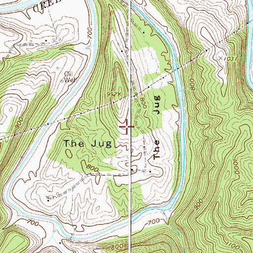 Topographic Map of The Jug, WV