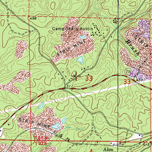 Topographic Map of Community Church, AL
