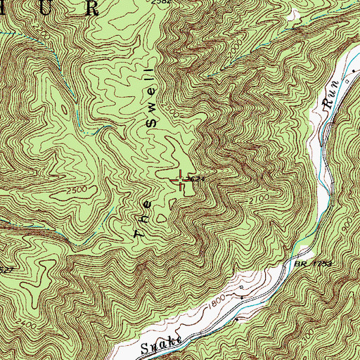 Topographic Map of The Swell, WV