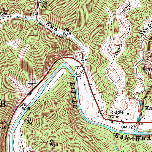 Topographic Map of Third Run, WV