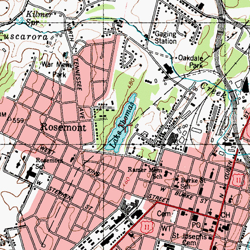 Topographic Map of Lake Thomas, WV
