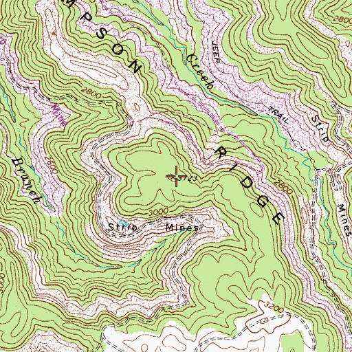 Topographic Map of Thompson Ridge, WV