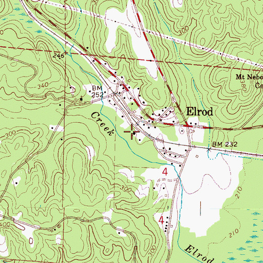 Topographic Map of Elrod Baptist Church, AL