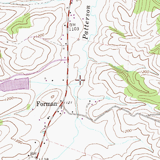 Topographic Map of Thorn Run, WV