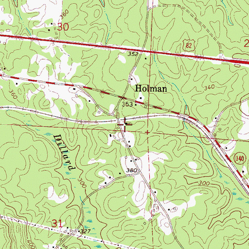 Topographic Map of Holman Church, AL