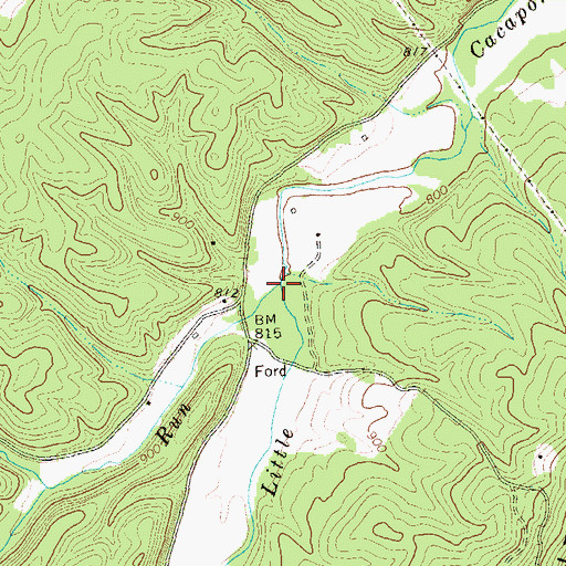 Topographic Map of Three Churches Run, WV