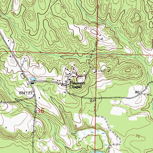 Topographic Map of House of Prayer Church, AL