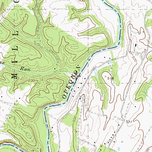 Topographic Map of Three Run, WV