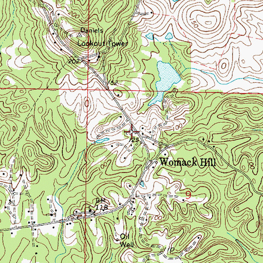 Topographic Map of Womack Hill Cemetery, AL