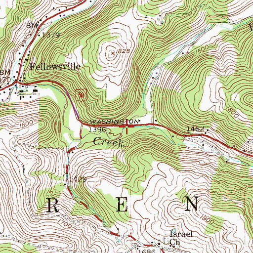 Topographic Map of Tibbs Run, WV