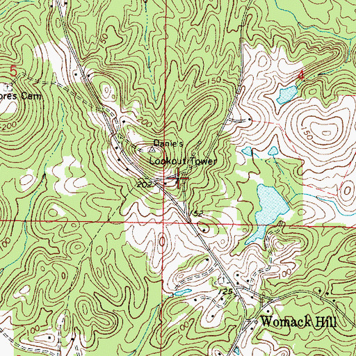 Topographic Map of Womack Hill Church, AL