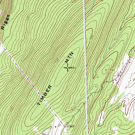 Topographic Map of Timber Mountain, WV