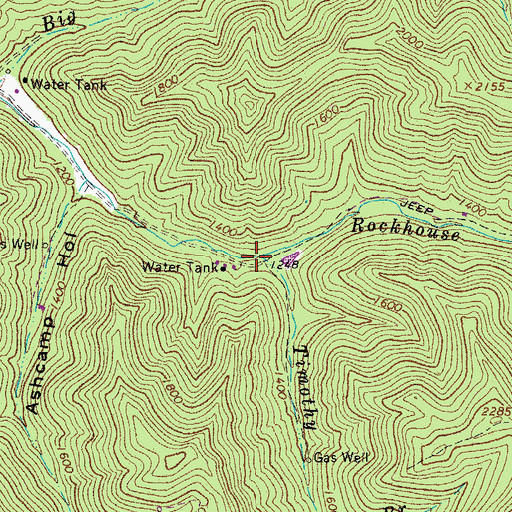 Topographic Map of Timothy Branch, WV