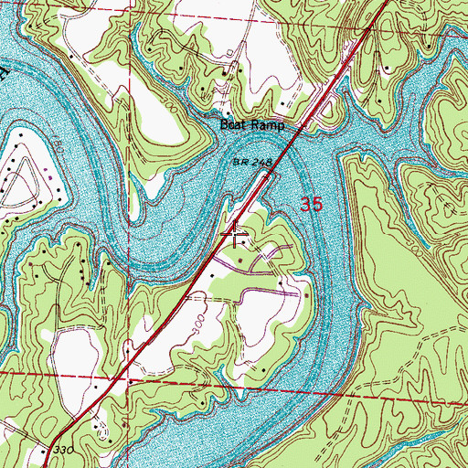 Topographic Map of Lake Tuscaloosa Church, AL