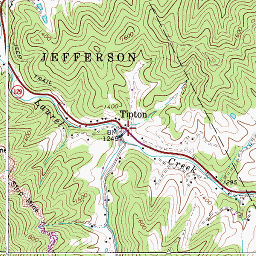 Topographic Map of Tipton, WV