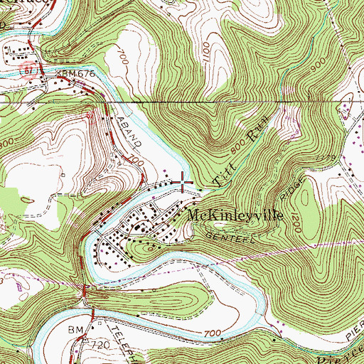 Topographic Map of Titt Run, WV