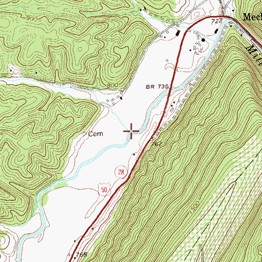 Topographic Map of Titus Run, WV