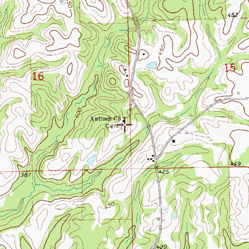 Topographic Map of Antioch Cemetery, AL