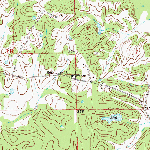 Topographic Map of Bethlehem Cemetery, AL