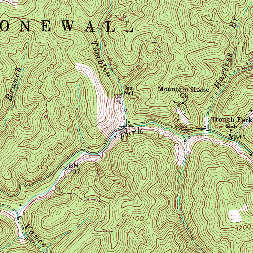 Topographic Map of Tomblin Branch, WV