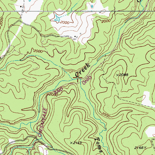 Topographic Map of Toms Branch, WV