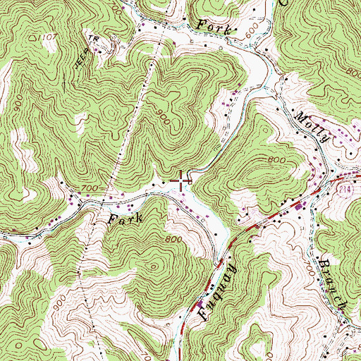 Topographic Map of Toms Fork, WV