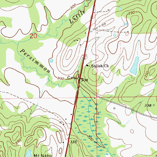 Topographic Map of Shiloh Cemetery, AL