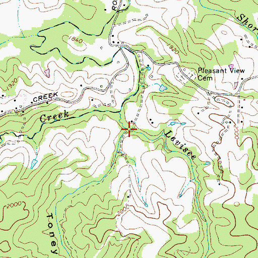 Topographic Map of Toney Hollow, WV