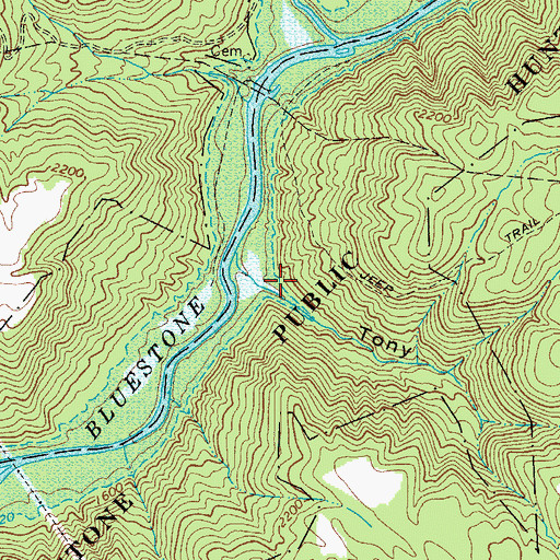 Topographic Map of Tony Hollow, WV