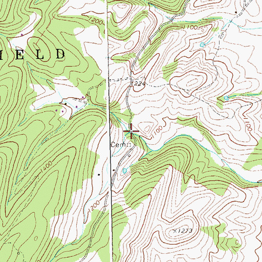 Topographic Map of Toombs Hollow, WV