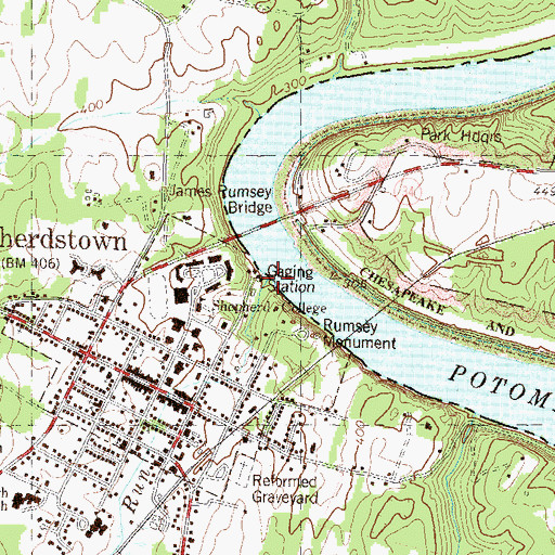 Topographic Map of Town Run, WV