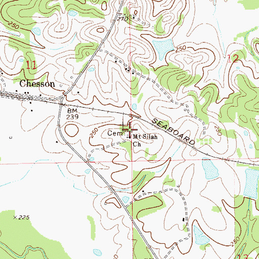 Topographic Map of Silah Cemetery, AL