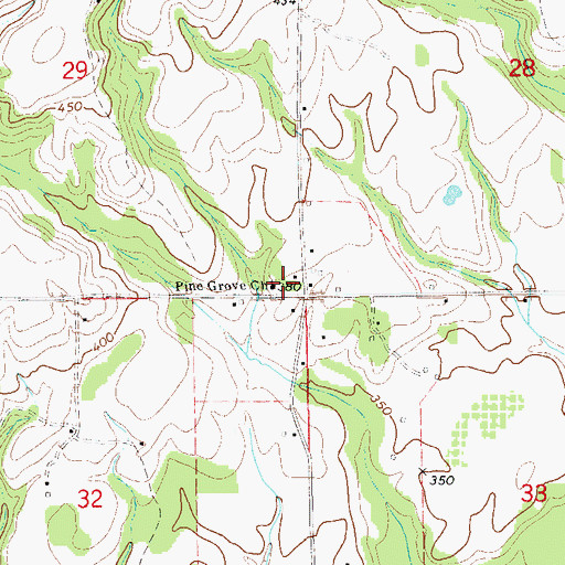 Topographic Map of Pine Grove Cemetery, AL