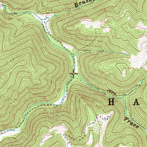 Topographic Map of Trace Fork, WV