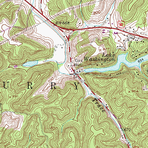 Topographic Map of Trace Fork, WV