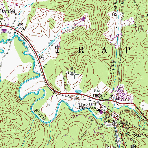 Topographic Map of Trail Cemetery, WV