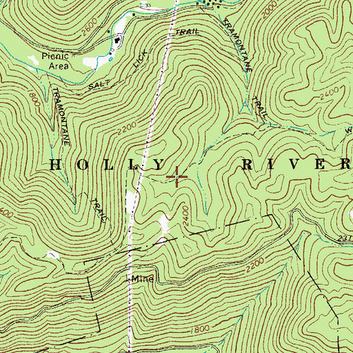 Topographic Map of Tramontane Trail, WV