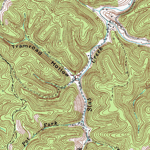 Topographic Map of Tramrod Hollow, WV