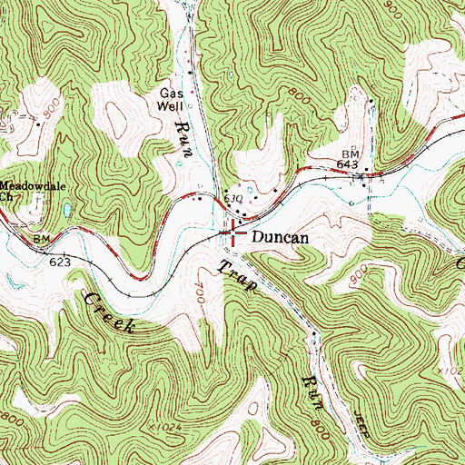 Topographic Map of Trap Run, WV