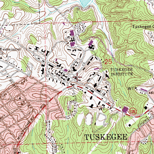 Topographic Map of Carver Museum, AL