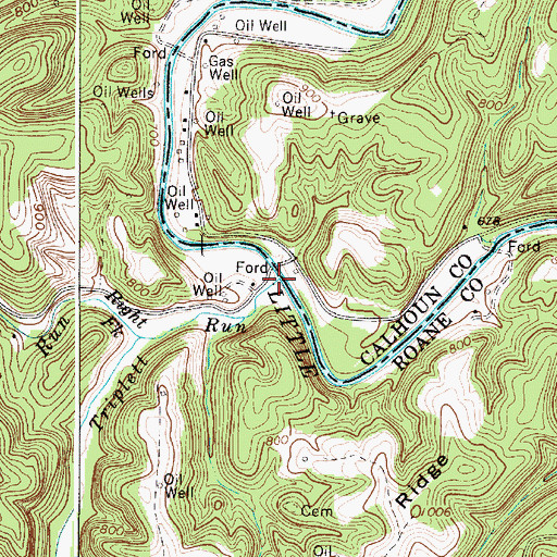 Topographic Map of Triplett Run, WV