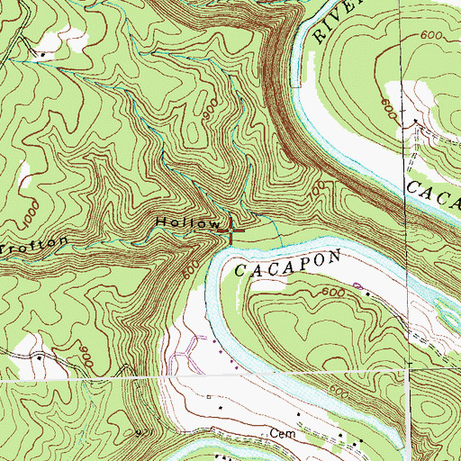 Topographic Map of Trofton Hollow, WV